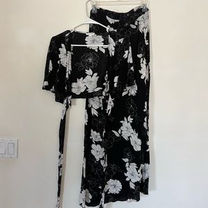 Black Floral two piece set